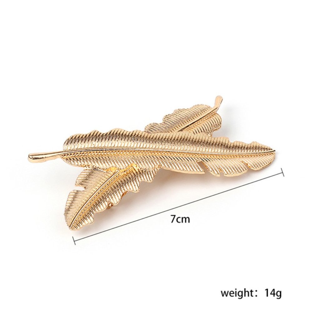 💕Last one Golden Feather Hair Clip Pin Barrette - Picture 6 of 10